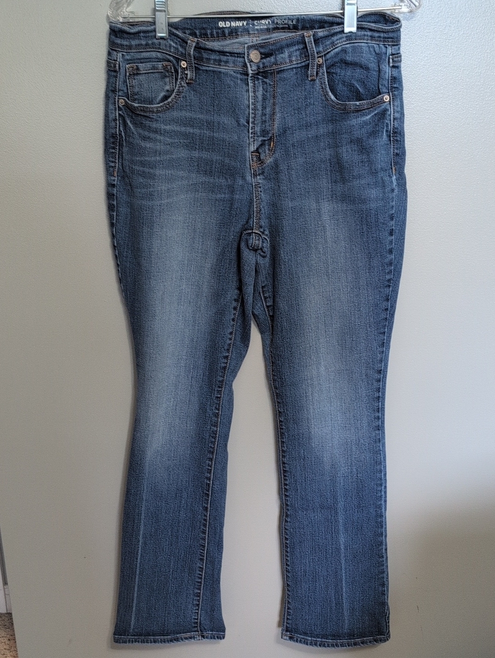 Old Navy Blue Straight-Leg Women's Jeans mid Rise Curvy 10